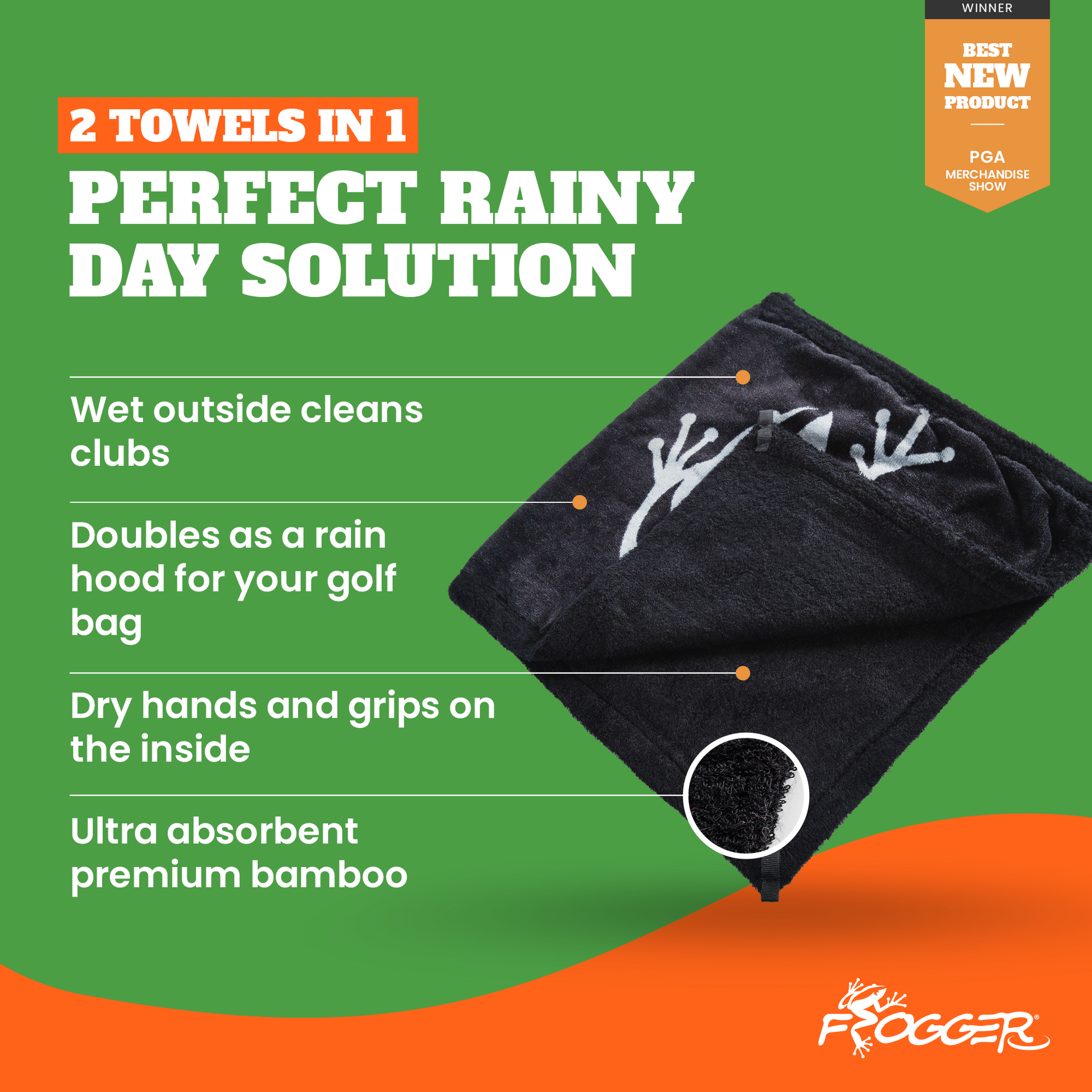 golf bag snap on rain hood Amphibian Rain Hood Towel – Froggergolf