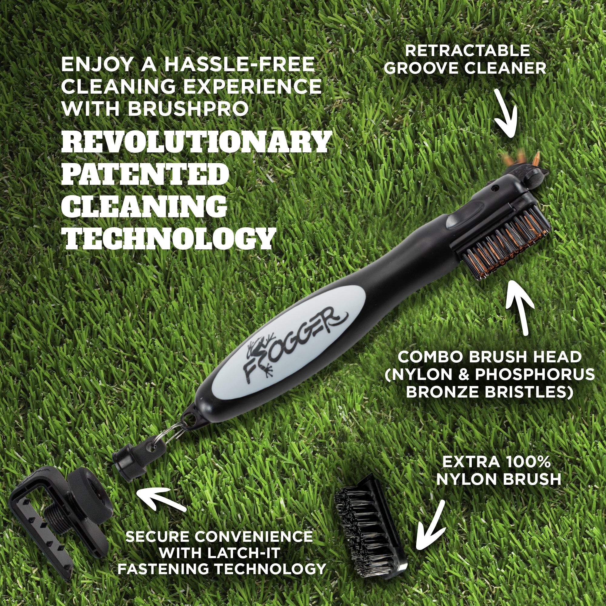 Buy BrushPro Latch-It Golf Brush Online – Froggergolf