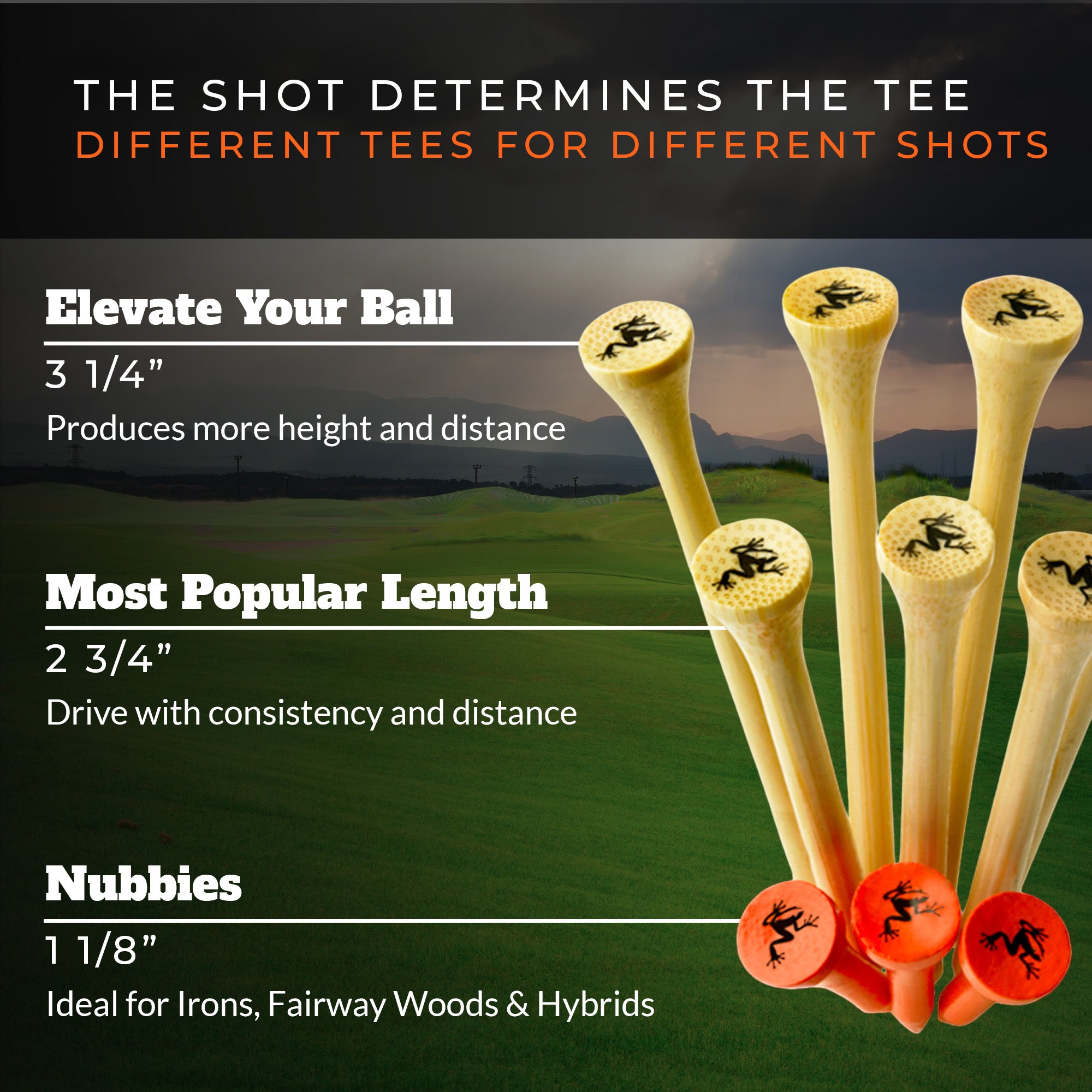 Green Monsters™ 3 ¼” Bamboo Golf Tees – Froggergolf